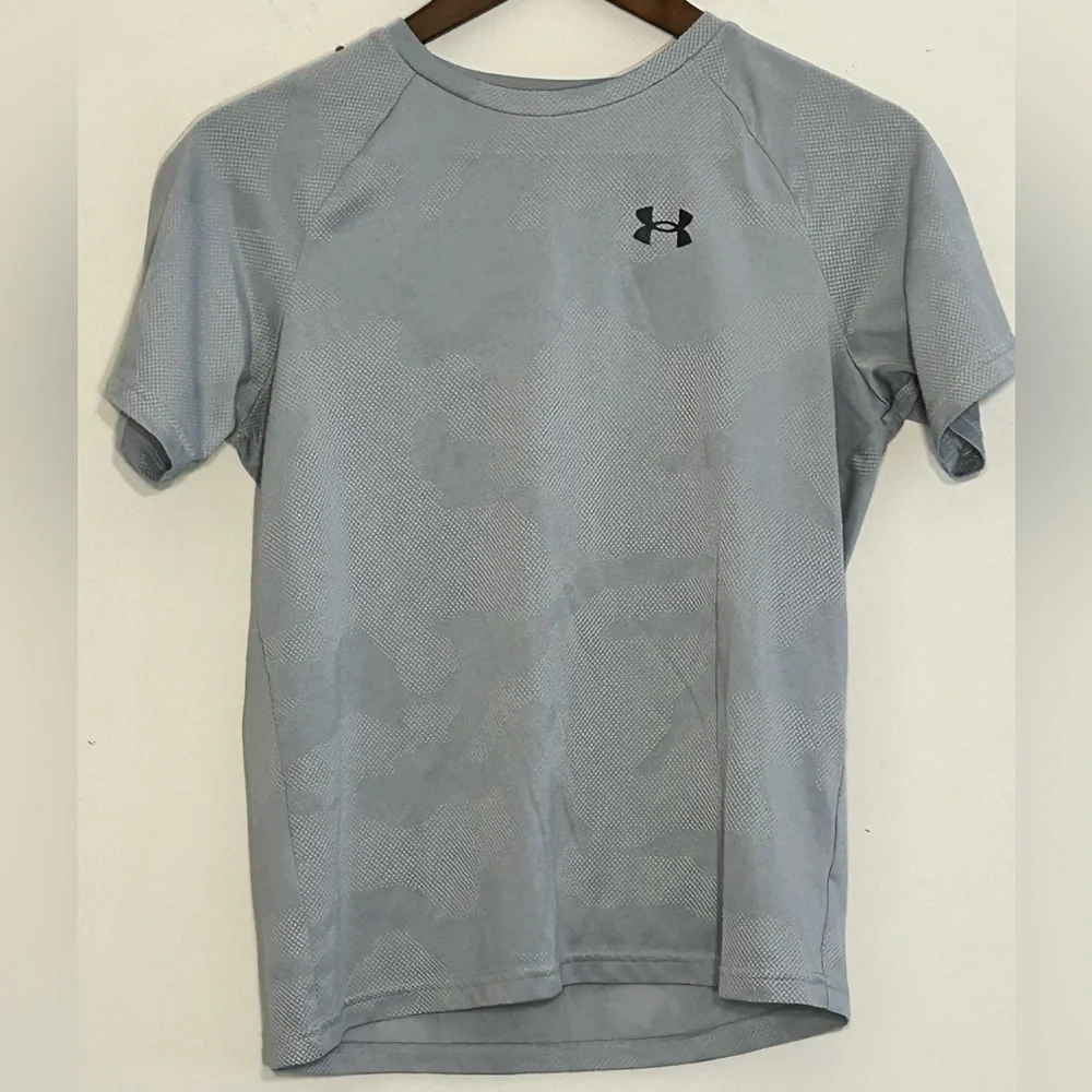 Under Armour Youth Large (YLG) Gray Camo Short Sleeve Performance Tee